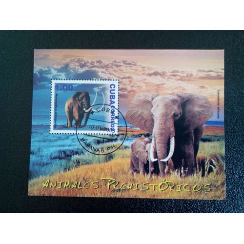 Timbre Cuba Yt Bl 181 Mammouth Laineux (Mammuthus Primigenius) 2002 ( 14812 )