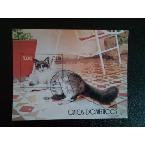 Timbre Cuba Yt Chat Domestique 2007 ( 14812 )
