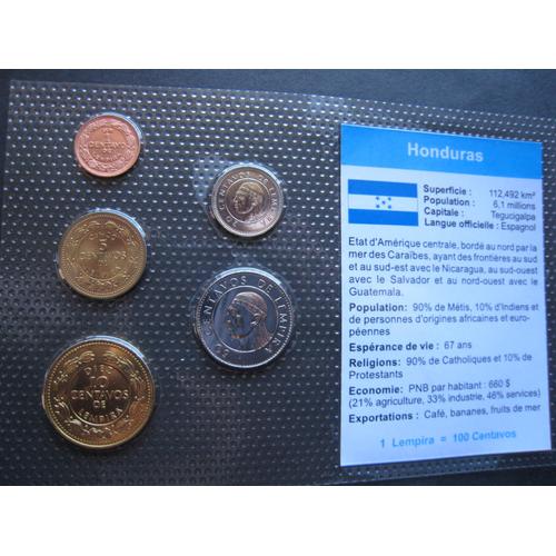 Lot/Set De 5 Pièces De Monnaie Neuves 1 - 5 - 10 - 20 - 50 Centavos De Lempira - Honduras - Amérique Centrale - 1991-92-96-99
