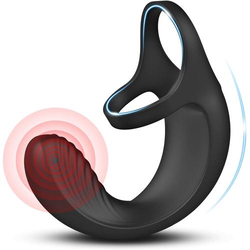 Noir Noir Anneaux De Pénis,Masseurs De Prostate Vibrant Avec Anneaux De Pénis,Plug Anal Stimulateur Anal,Avec 10 Modes De Vibration,