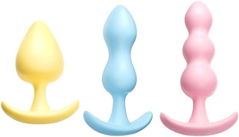 Rose Jaune Bleu Rose Jaune Bleu 3 Pièces Plugs Anals En Silicone Premium Pour Femme Homme Débutant Plugs Anaux Sextoys Hygiénique Anus Masturbateur