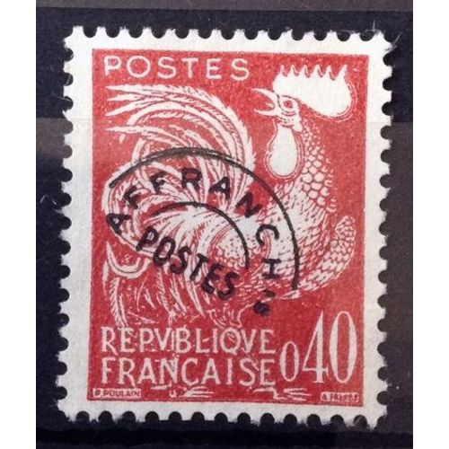 Préoblitéré Coq 0,40 Rouge-Brun (Très Joli N° 121) Obl - Cote 3,00 - France Année 1960 - N10874