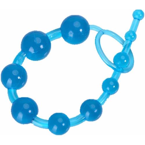 Blue Blue 10 Perles En Caoutchouc Soft Caoutchouc Anal Beads Perles Long Orgasme Vagin Clit Clit Bille Ballon Jouets Adultes Femmes