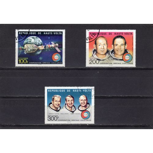 Timbres De Poste Aérienne De Haute-Volta (Coopération Spatiale U.S.A.-U.R.S.S.)