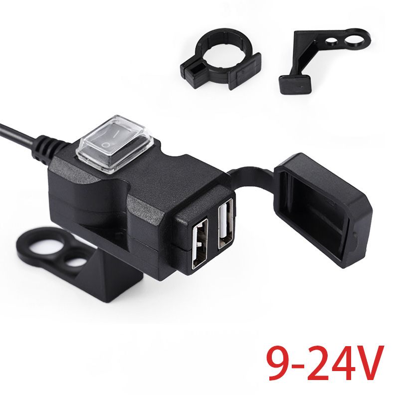 Recharge Usb 9-24v - Chargeur De Moto Étanche Avec Prise Usb, Support De Téléphone Portable Pour Honda Africa Twin Crf1000l Cr 125 Cb 500x Nc Execute X