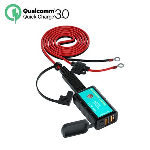 Sae C3 - Chargeur Rapide Usb 12v Pour Moto, Interrupteur Étanche Avec Voltmètre, Prise Sae Vers Prise Usb Type-C, Accessoires