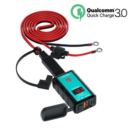 Sae B3 - Chargeur Rapide Usb 12v Pour Moto, Interrupteur Étanche Avec Voltmètre, Prise Sae Vers Prise Usb Type-C, Accessoires