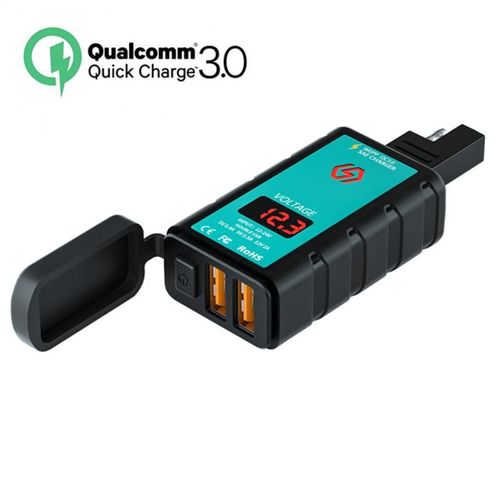 Sae A1 - Chargeur Rapide Usb 12v Pour Moto, Interrupteur Étanche Avec Voltmètre, Prise Sae Vers Prise Usb Type-C, Accessoires