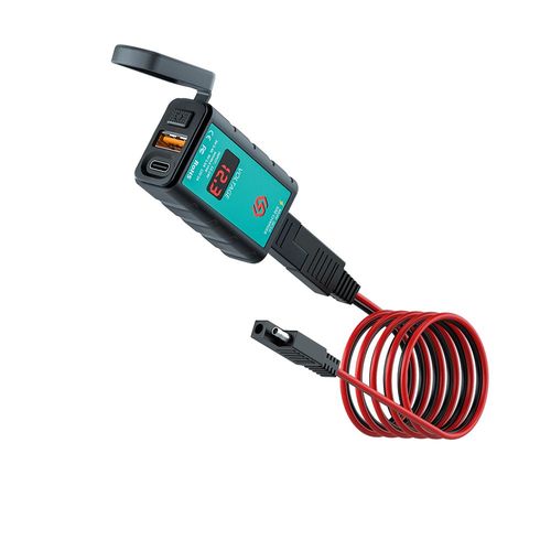 B2 - Chargeur Usb 12v Étanche Pour Moto, Interrupteur Avec Voltmètre, Adaptateur De Charge Rapide Sae Vers Prise Usb Type-C, Accessoires