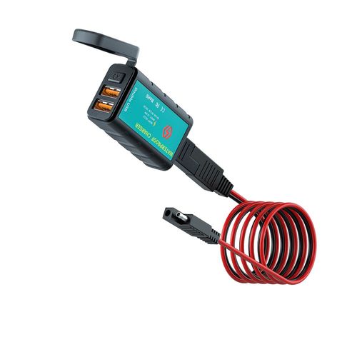 C2 - Chargeur Usb 12v Étanche Pour Moto, Interrupteur Avec Voltmètre, Adaptateur De Charge Rapide Sae Vers Prise Usb Type-C, Accessoires