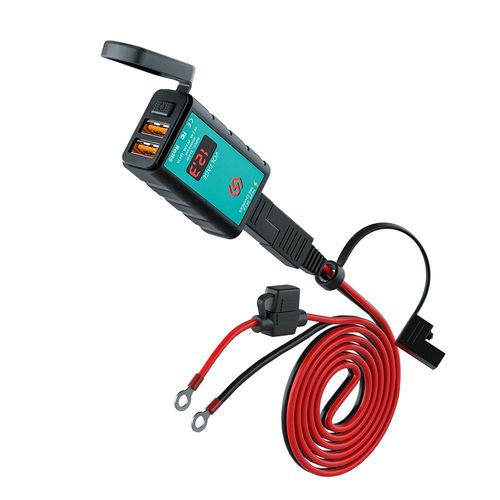 A3 - Chargeur Usb 12v Étanche Pour Moto, Interrupteur Avec Voltmètre, Adaptateur De Charge Rapide Sae Vers Prise Usb Type-C, Accessoires