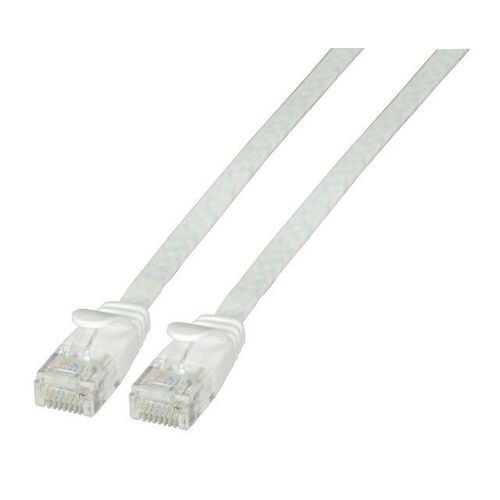 EFB-Elektronik - Cordon de raccordement - RJ-45 (M) pour RJ-45 (M) - 2 m - UTP - CAT 6a - moulé, plat - blanc