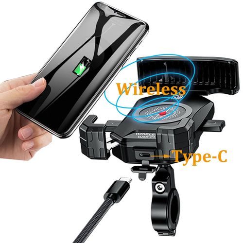 Chargeur De Téléphone Sans Fil 20w Type C Usb C 15w 12 24v Moto Support De Téléphone Pour Moto Scooter Support Pour Iphone Huawei Xiaomi