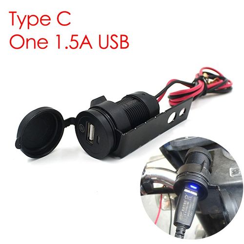 Tapez C - Chargeur Usb Double Étanche Pour Moto, Avec Allume-Cigare, Voltmètre Horloge, Alimentation 5v/1,5 A/2,1 A/3a, Pour Iphone