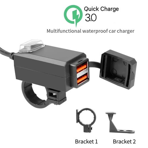 Qc3.0 Et Qc3.0 - Port Usb Étanche Pour Guidon De Moto, Adaptateur De Chargeur, Prise'alimentation, Iphone, Samsung, Huawei, 12v 24v, Qc3.0, 3.L'autorisation, Touristes