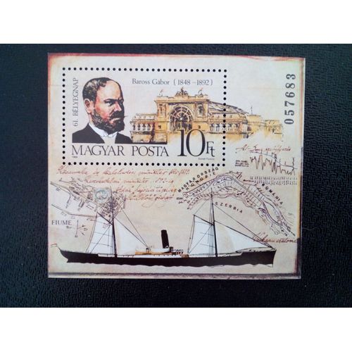 Timbre Hongrie Yt Bf 201 Gábor Baross 1988 ( 10812 )
