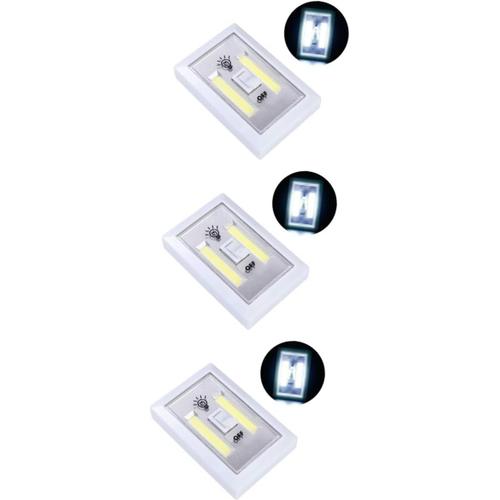 Blanc Blanc 3 Pièces Lumière Led Cob Led Lamps Led Light Led Blanc Lumignons Led Lumignon Led Veilleuse Applique Murale Lampe À Piles