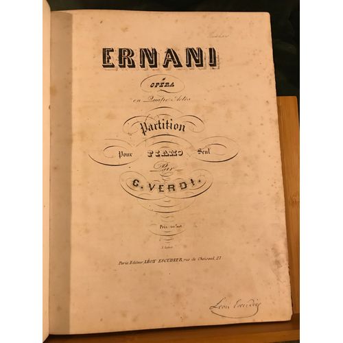 Verdi Ernani Ad. Adam Le Chalet Partition Piano Seul Escudier Schonenberger