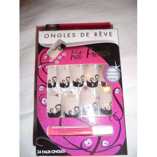 Kit Faux Ongles French Diamant Romance Noir