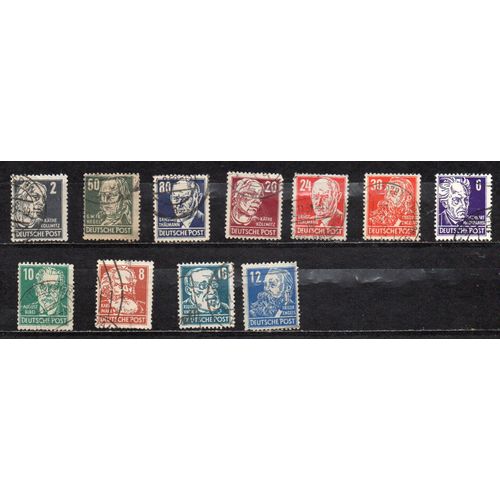 Allemagne Deutsche Post- Lot De 11 Timbres Oblitérés- Personnages Célèbres