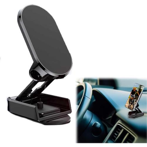 Noir Support Téléphone Voiture Magnetique, Support Téléphone Voiture, Porte Téléphone Voiture Universel 720° Rotation, Porte