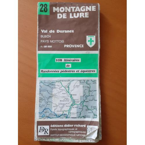 Carte Didier Richard N°28 Montagne De Lure Val De Durance Buech Pays Mottois 1: 50 000