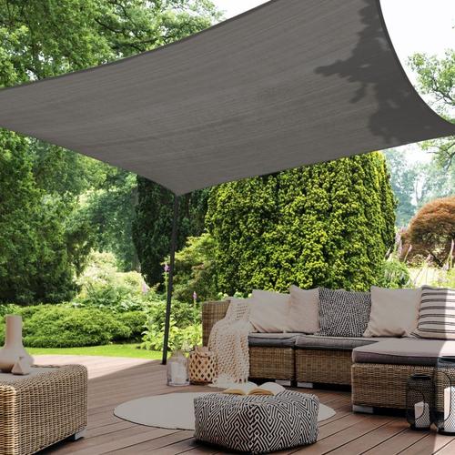 Voile Ombrage Grise Toile Uv Rectangulaire Parasol 400x600 Cm