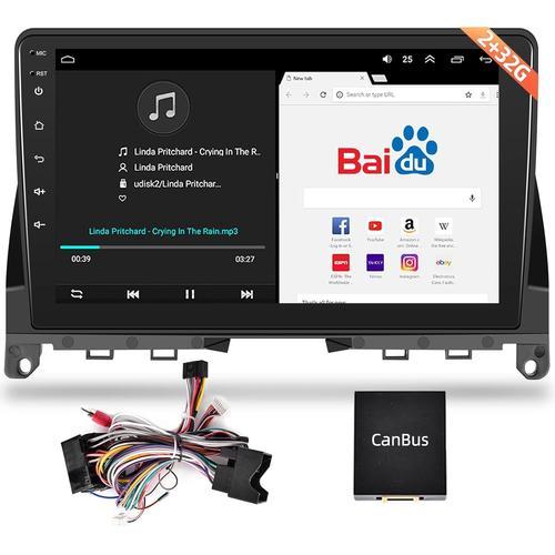 [2+32g] Android Autoradio Pour Mercedes Benz C Class W204 S204 2006-2011 9inch Plug & Play Touchscreen Radio Support Bluetooth/Wifi/Gps/Mirror Link/Contrôle Du Volant + Micro