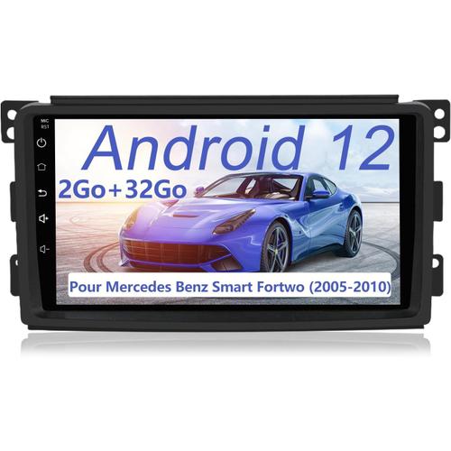 Android 12 Autoradio Pour Mercedes Benz Smart Fortwo 451(2005-2010) [2go+32go] Avec 9 Pouces Écran Tactile Carplay Android Auto Gps Bluetooth Wifi Fm Rds Commande Au Volant