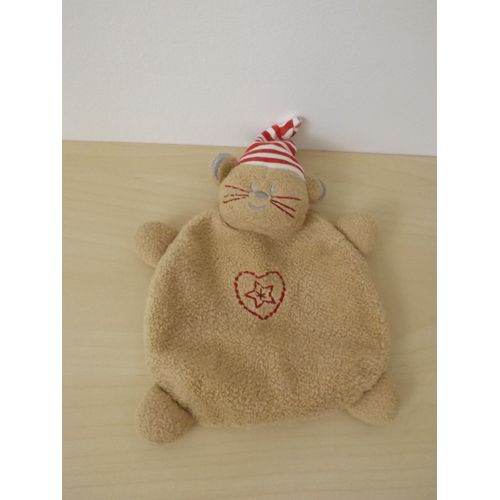 Douodu Ours Marron Rouge Bonnet Coeur Absorba
