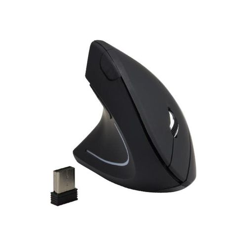 MCL Samar SS-618GW/N - Souris verticale - ergonomique - pour gauchers - optique - 6 boutons - sans fil - 2.4 GHz - récepteur sans fil USB - noir