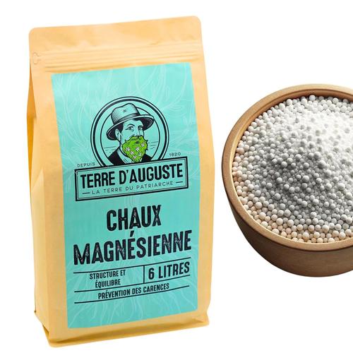 Terre D'auguste - Chaux Magnésienne 6l Pour Jardin Et Gazon - Anti-Mousse - Anti-Trèfle - Désherbant Sélectif