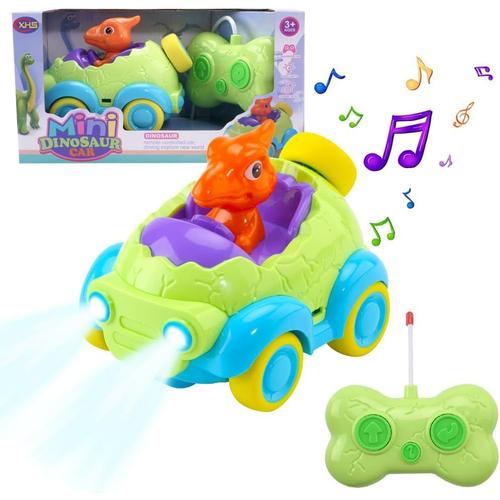 Voiture Telecommandée Enfants 2 3 4 5 6 Ans,Dinosaure Jouet Voiture, Rc Car Avec Lumières Et Musique, Cadeaux Pour Bébé Enfants Filles Garcon