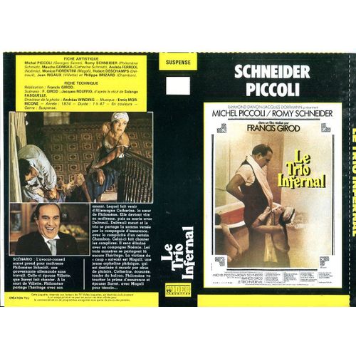 Jaquette Pour V H S - " Le Trio Infernal " : Romy Schneider / Michel Piccoli - " La Moutarde Me Monte Au Nez " : Pierre Richard / Jane Birkin