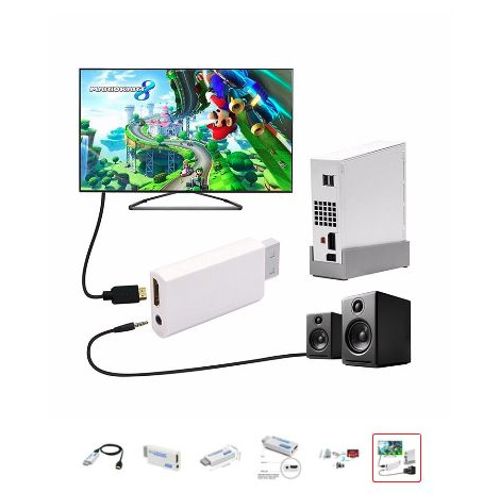 Wii Hdmi Convertisseur Avec Câble Hdmi 1,2 Mètre Audio Jack 3.5