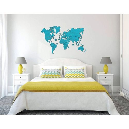 Puzzle 110 Pièces Puzzle En Bois - Carte Du Monde Xxl (Cyan)