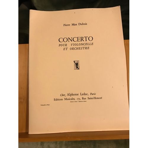 Pierre Max Dubois Concerto Pour Violoncelle Et Piano Partition Éditions Leduc