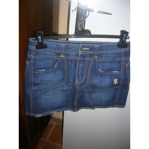 Jupe En Jean Tsi 16 Ans Taille À Plat 38 Cm.