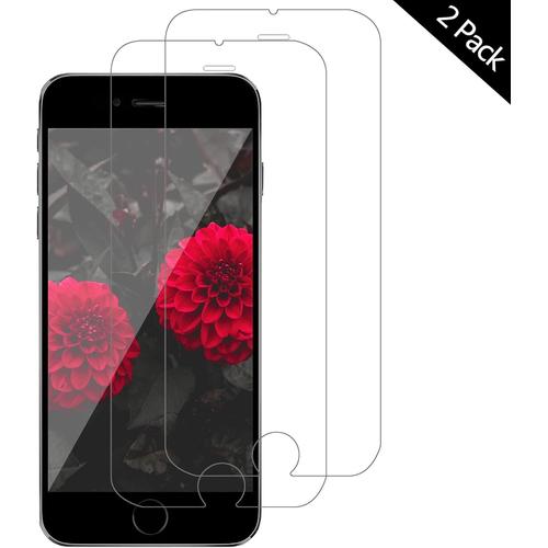 2 Pièces Protecteur D'écran Pour Iphone 8 Iphone 7 Iphone 6s Iphone 6, Film De Protection D'écran En Verre Trempé Transparent Hd, Dureté 9h Sans Bulles Anti Rayures