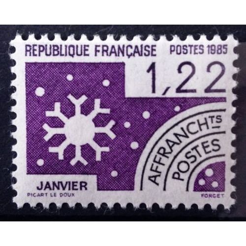 Préoblitéré Mois De L'année - Janvier 1,22 (Impeccable N° 186) Neuf** Luxe (= Sans Trace De Charnière) - France Année 1985 - N10882