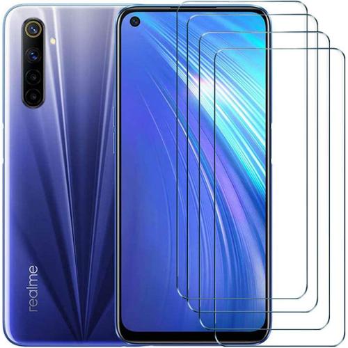 4 Pièces Verre Trempé Pour Realme 6 Film Protection D'écran En Verre Trempé Cristal Film Protection En Vitre Sans Bulles D'air Verre