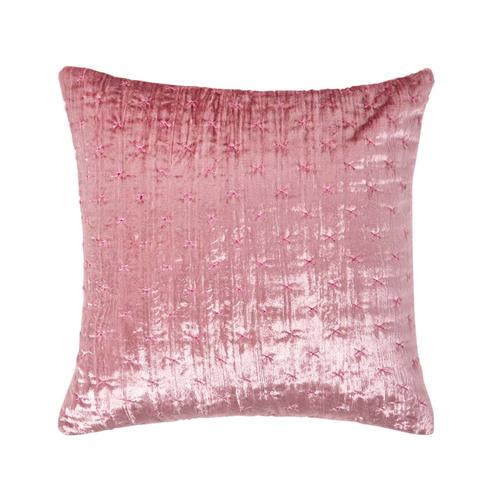 Housse De Coussin En Velours Piqué Rose 55 X 55 Cm