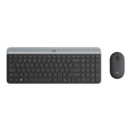 Logitech Slim Wireless Combo MK470 - Ensemble clavier et souris - sans fil - 2.4 GHz - QWERTZ - Allemand - graphite