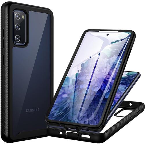 Coque Samsung S20 Fe 5g/4g, Antichoc Housse Avec Protection Écran, 360 Degrés Téléphone Etui Double Face Bumper Transparent Case Portable Intégrale Coque Pour Samsung Galaxy S20 Fe 5g/4g -Noir