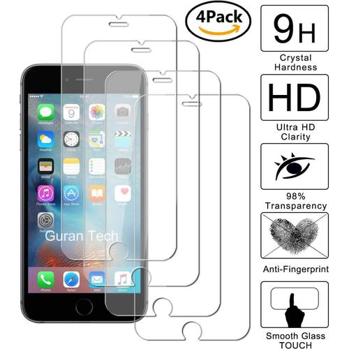 4 Paquet Glass Protector Pour Apple Iphone 6 Plus/Iphone 6s Plus Smartphone Screen Verre Trempé Protecteur D'écran Résistant Aux Éraflures