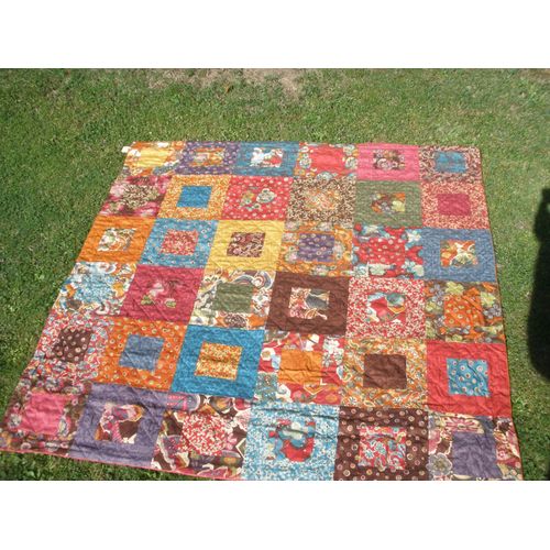 Panneau Mural Patchwork/Quilt 'jr Et Cp Chez Moi' Fait Main