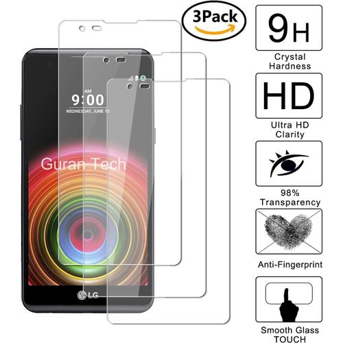 3 Pièces Glass Protector Pour Lg X Power Smartphone Screen Verre Trempé Protecteur D'écran Résistant Aux Éraflures