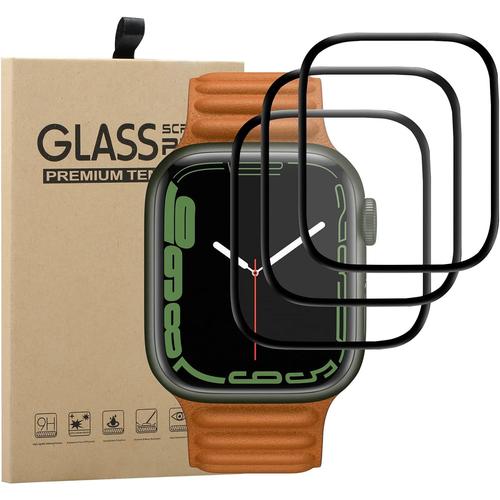 3 Unités De Protection D'écran Pour Apple Watch Series 7 41 Mm, Lot De 3 Verre Trempé De Dureté 9h Pour Apple Watch 41 Mm