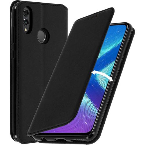 Coque Huawei Honor 8x, Pochette Housse Etui Porte Carte Credit Ticket Metro, Fonction Stand Video,Fermeture Magnetique Plusieur Couleur Disponible Pour Honor 8x Honor 8x, Noir