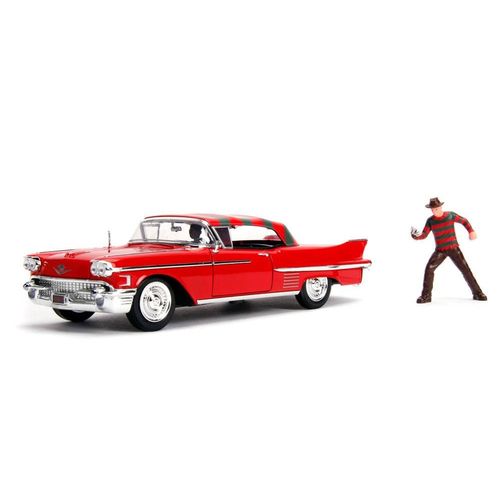 Nightmare On Elm Street American Horror Rides 1/24 1958 Cadillac Métal Avec Figurine
